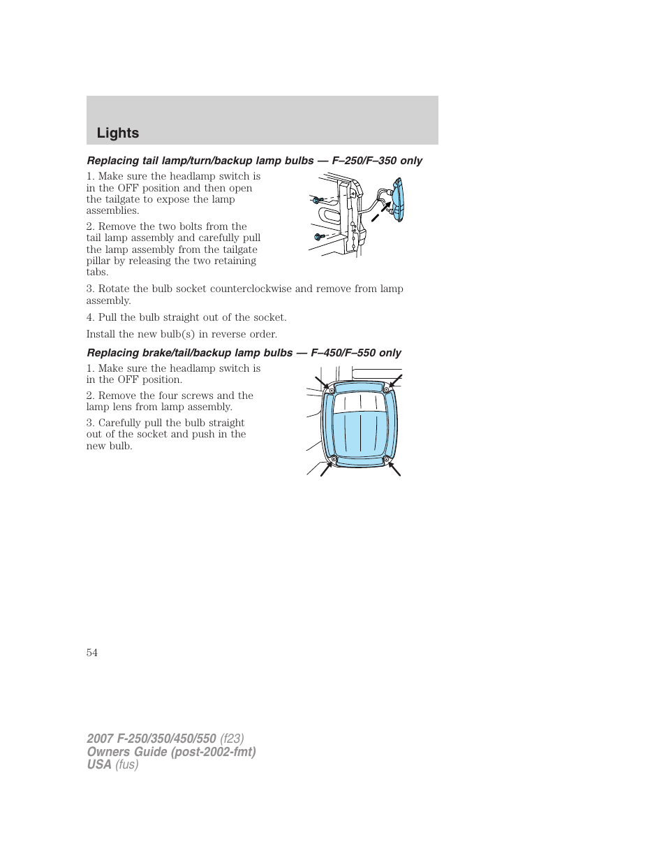 Lights | FORD 2007 F-550 v.1 User Manual | Page 54 / 312