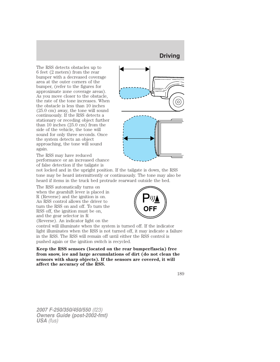 Driving | FORD 2007 F-550 v.2 User Manual | Page 189 / 312