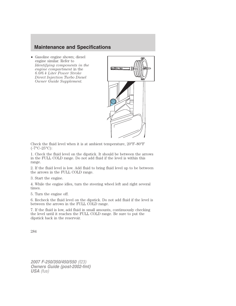 Maintenance and specifications | FORD 2007 F-550 v.2 User Manual | Page 284 / 312