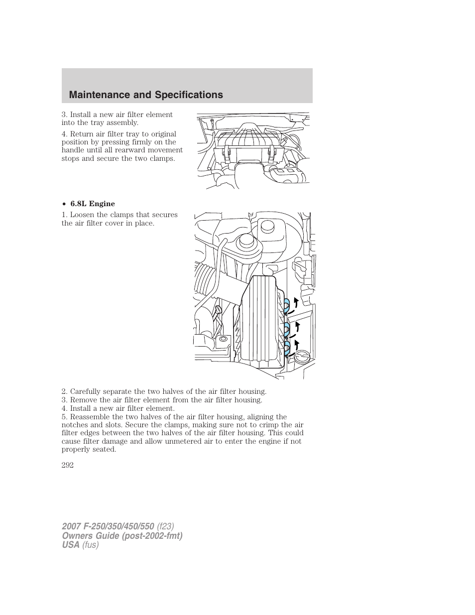 Maintenance and specifications | FORD 2007 F-550 v.2 User Manual | Page 292 / 312