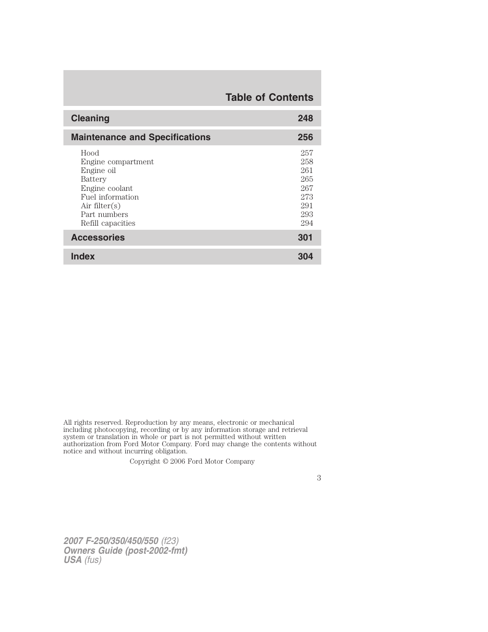 FORD 2007 F-550 v.2 User Manual | Page 3 / 312