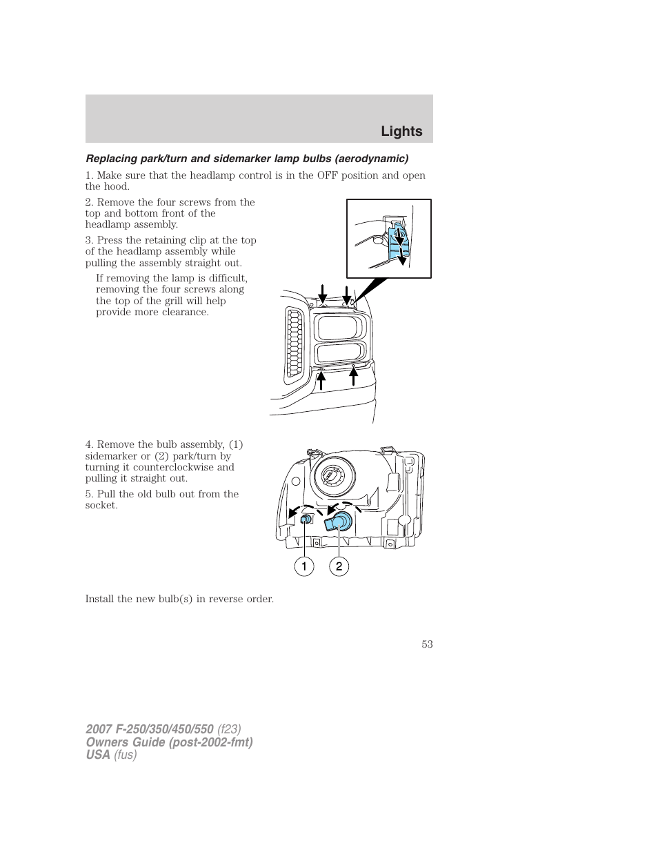 Lights | FORD 2007 F-550 v.2 User Manual | Page 53 / 312