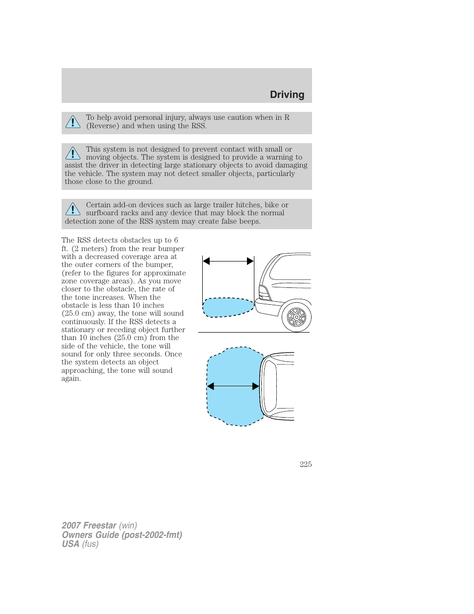 Driving | FORD 2007 Freestar v.2 User Manual | Page 225 / 320