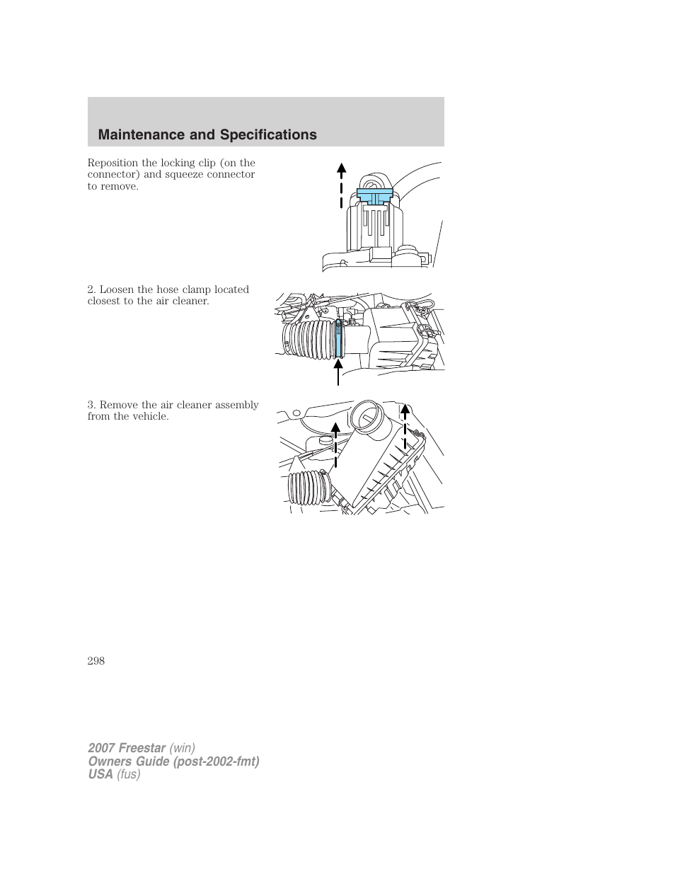 Maintenance and specifications | FORD 2007 Freestar v.2 User Manual | Page 298 / 320