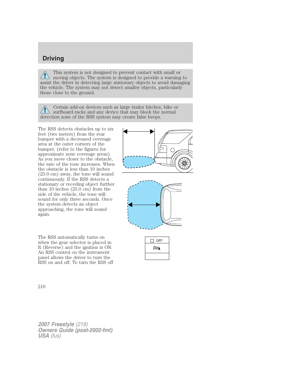 Driving | FORD 2007 Freestyle v.2 User Manual | Page 210 / 304