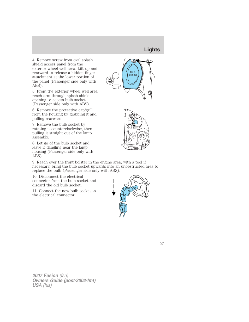 Lights | FORD 2007 Fusion v.1 User Manual | Page 57 / 280