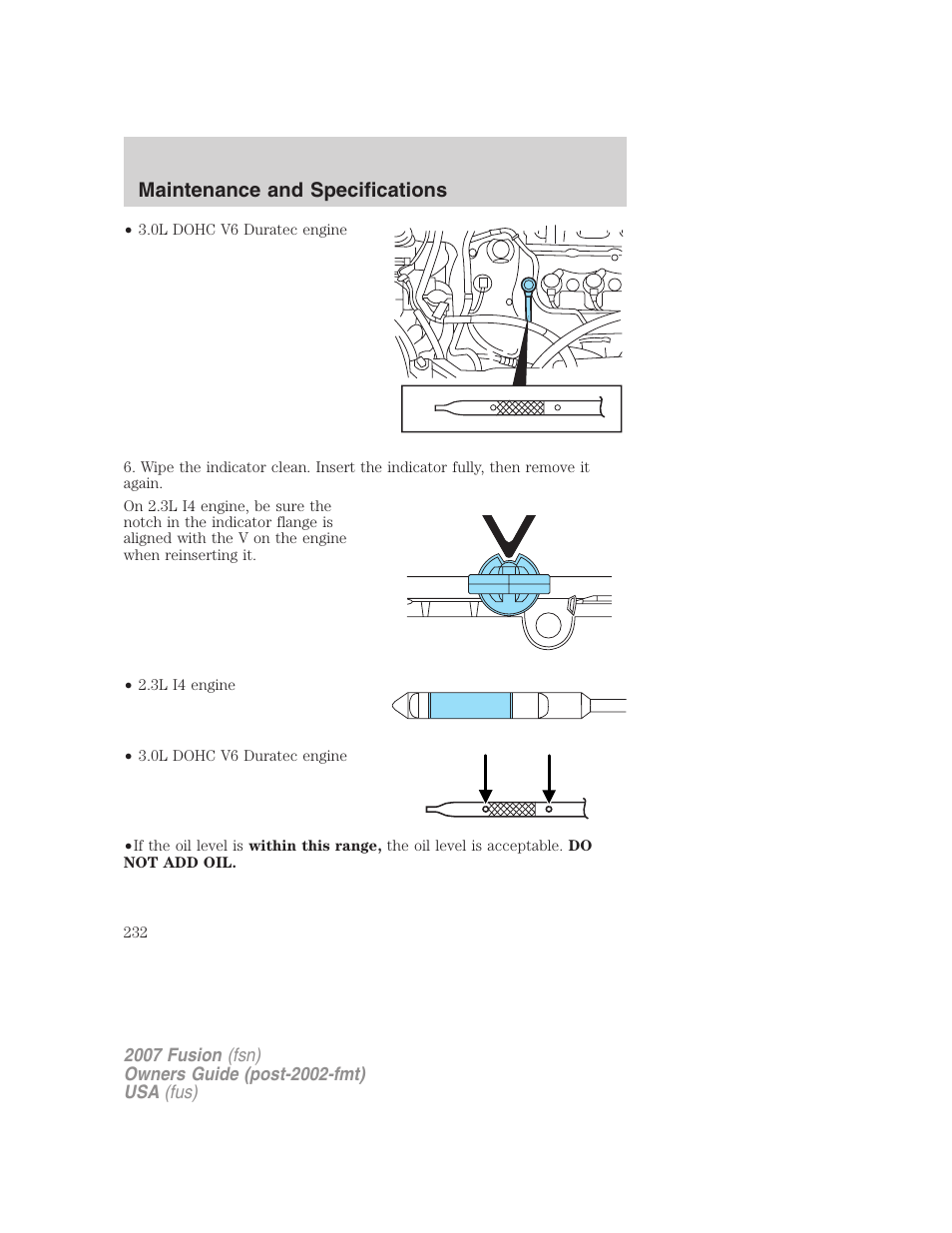 Maintenance and specifications | FORD 2007 Fusion v.2 User Manual | Page 232 / 280