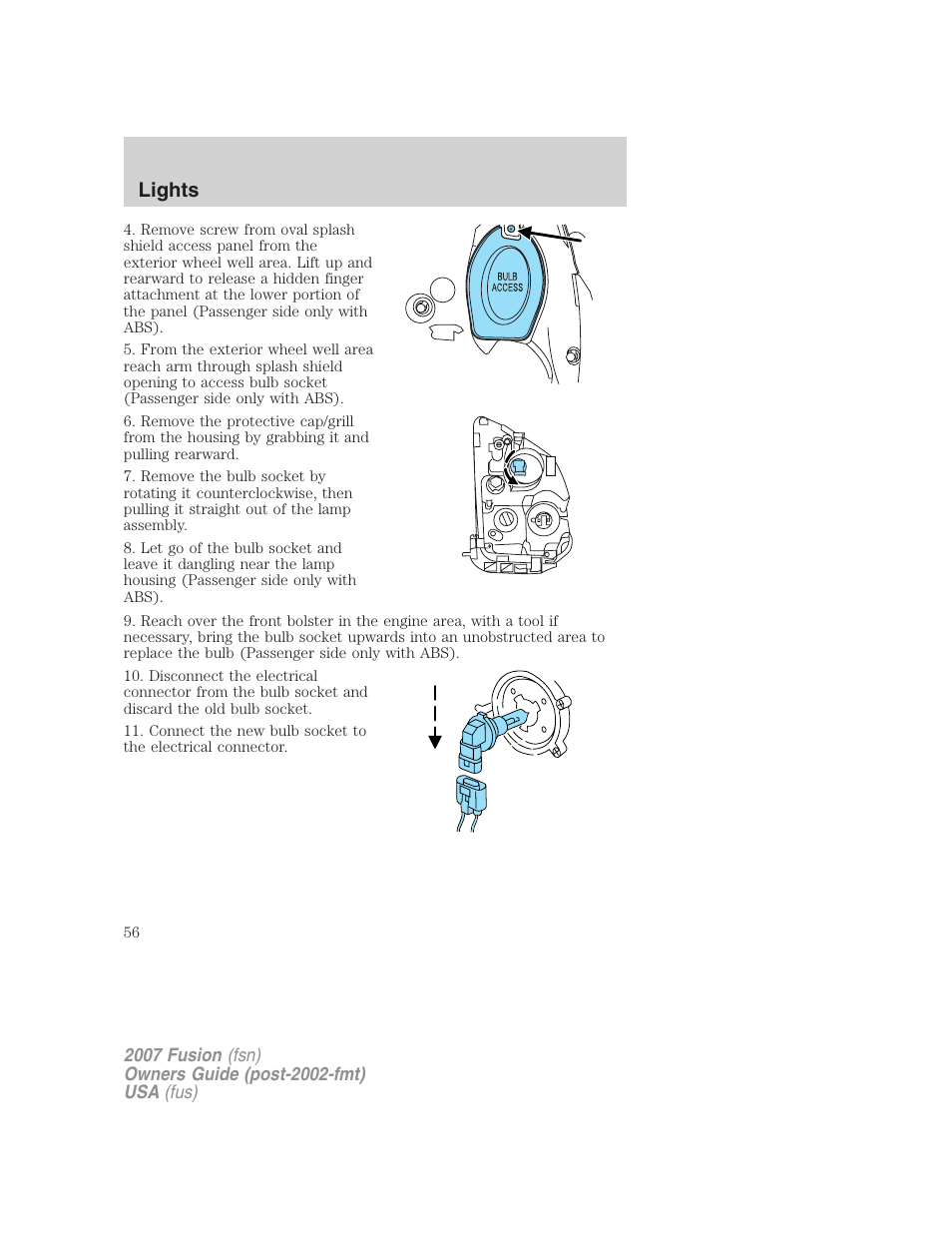 Lights | FORD 2007 Fusion v.2 User Manual | Page 56 / 280