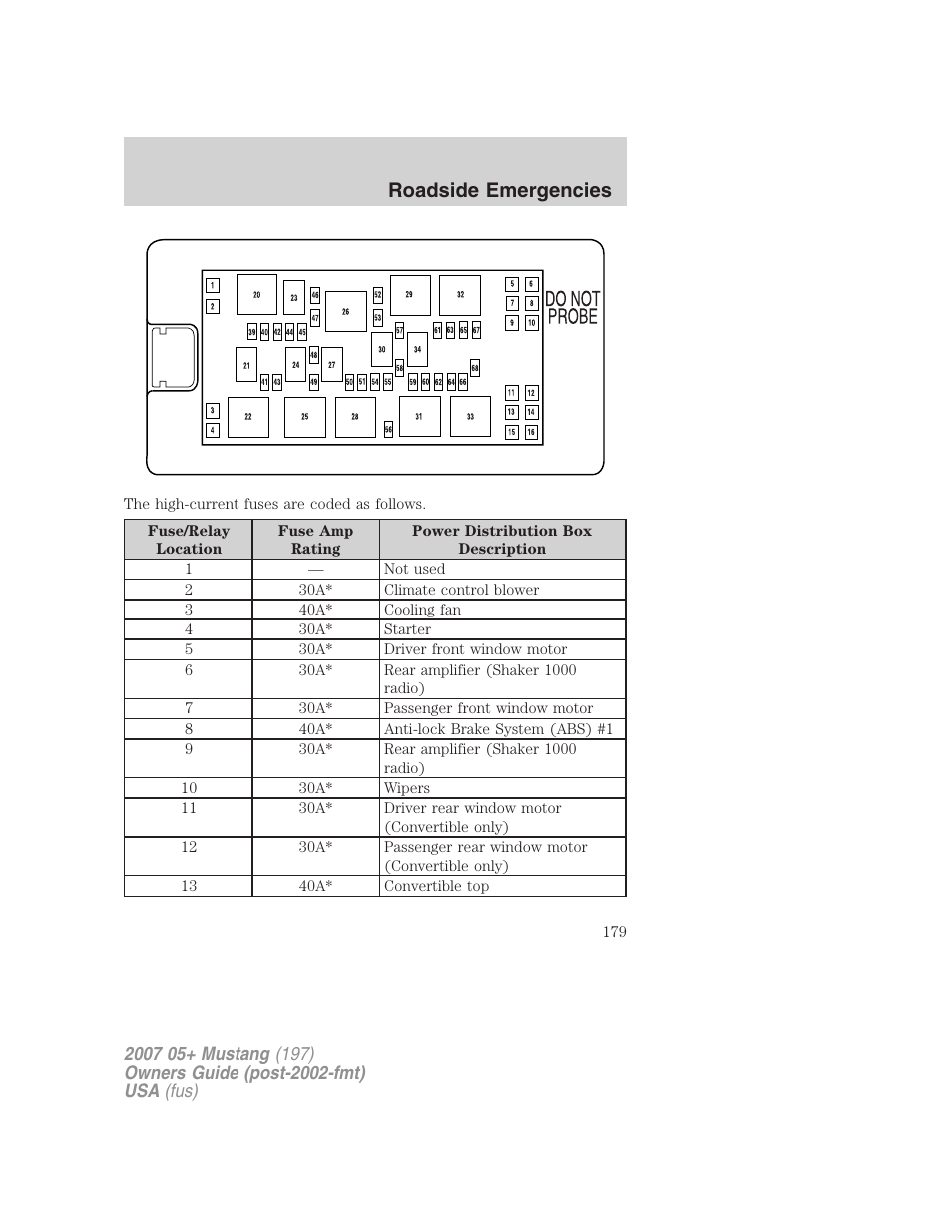 Roadside emergencies | FORD 2007 Mustang User Manual | Page 179 / 256