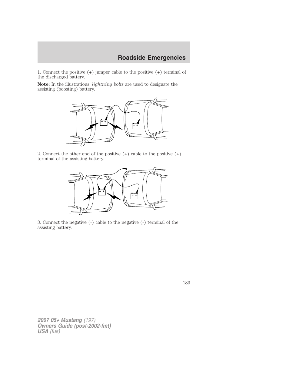 Roadside emergencies | FORD 2007 Mustang User Manual | Page 189 / 256