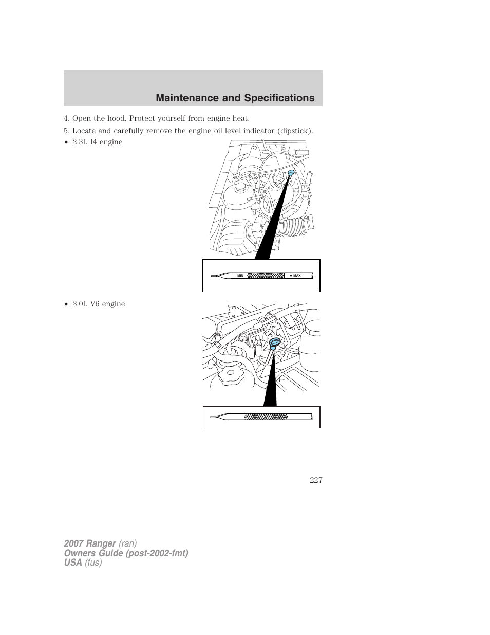 Maintenance and specifications | FORD 2007 Ranger v.1 User Manual | Page 227 / 280