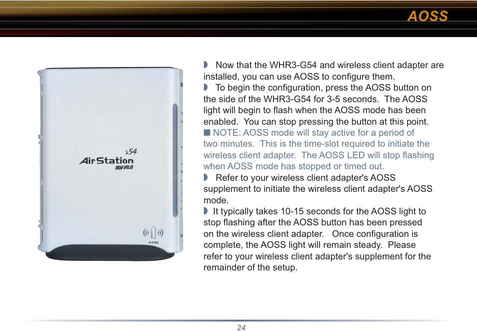 Aoss | Buffalo Technology WHR3-G54 User Manual | Page 24 / 95