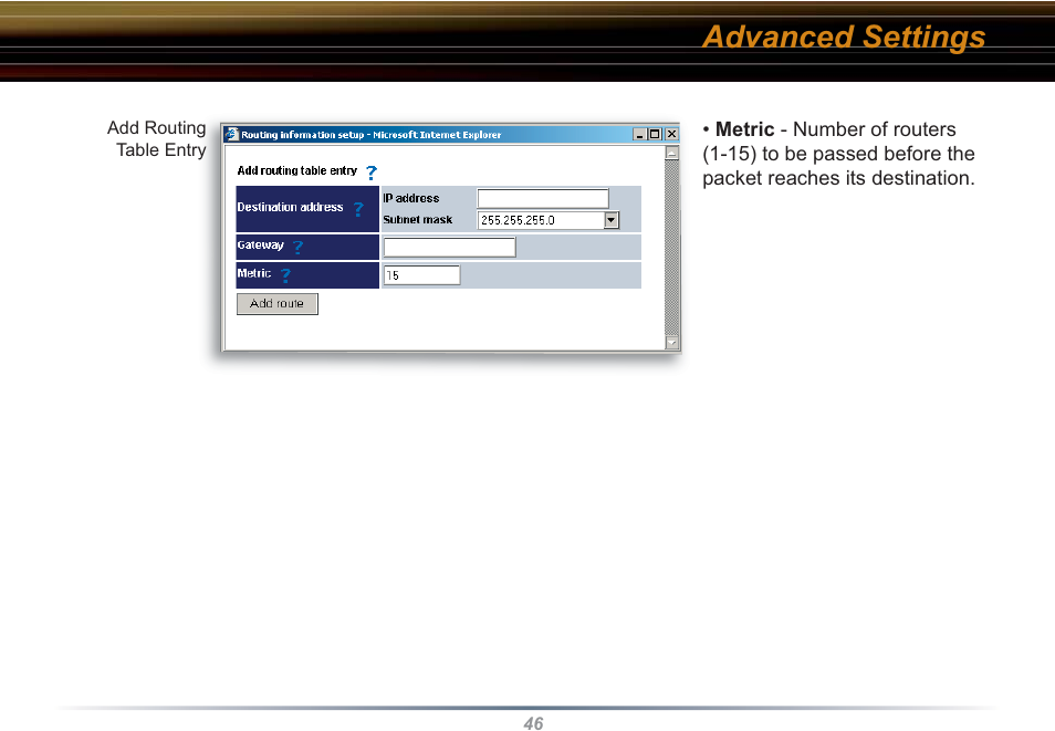 Advanced settings | Buffalo Technology WHR3-G54 User Manual | Page 46 / 95