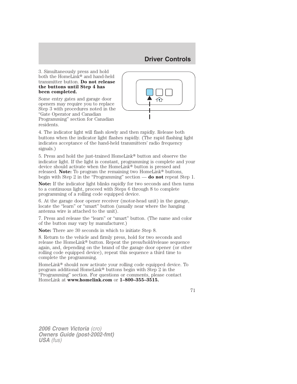 Driver controls | FORD 2006 Crown Victoria v.2 User Manual | Page 71 / 272