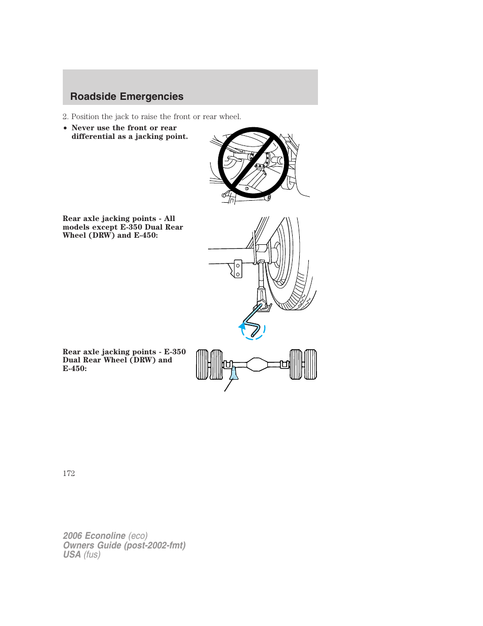 Roadside emergencies | FORD 2006 E-450 v.1 User Manual | Page 172 / 248