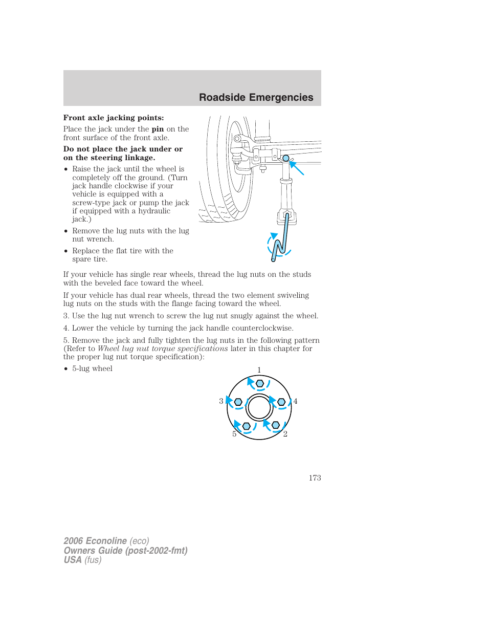 Roadside emergencies | FORD 2006 E-450 v.1 User Manual | Page 173 / 248