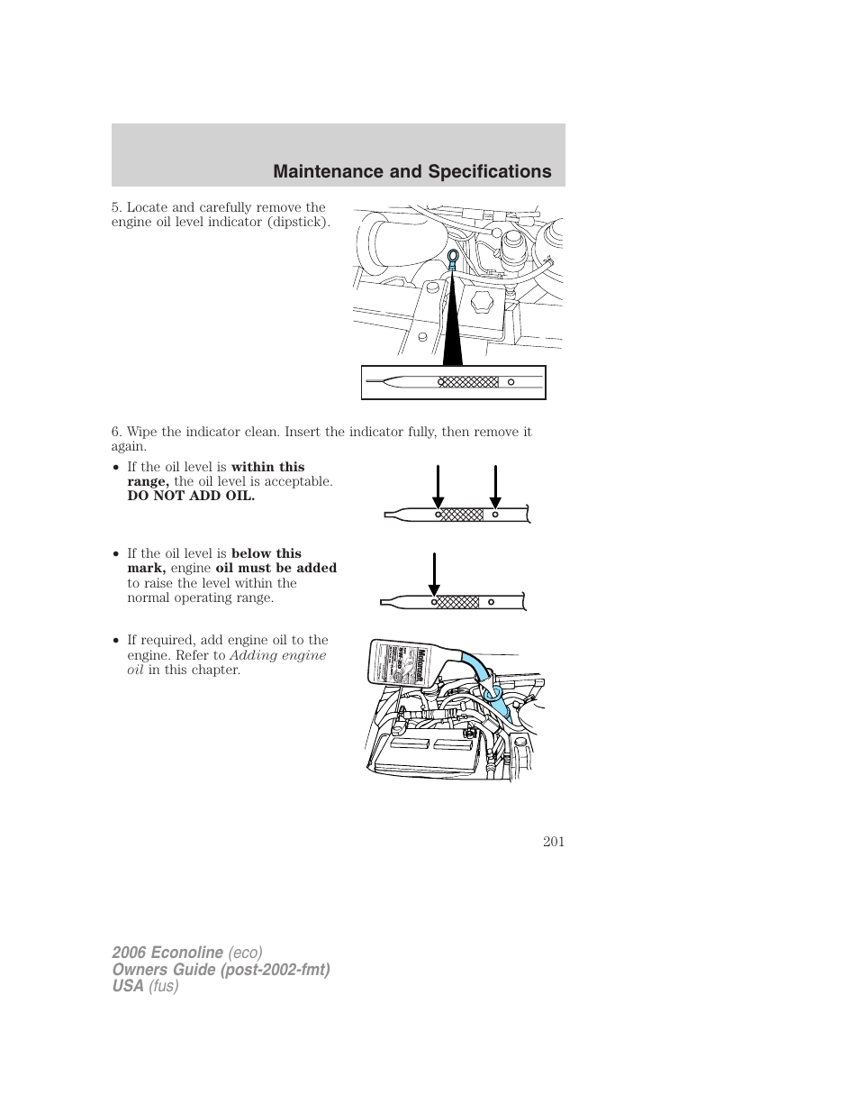 Maintenance and specifications | FORD 2006 E-450 v.1 User Manual | Page 201 / 248
