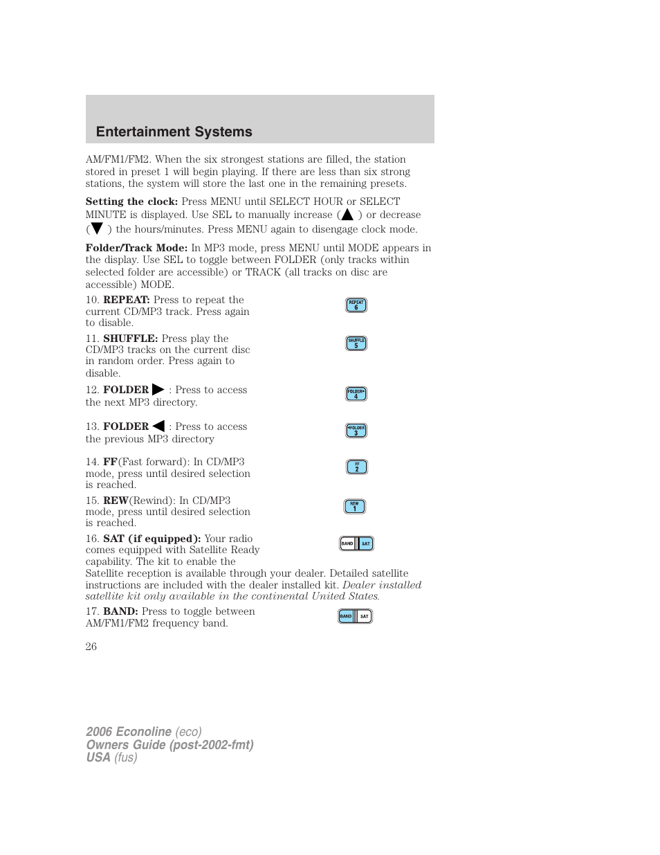 Entertainment systems | FORD 2006 E-450 v.1 User Manual | Page 26 / 248