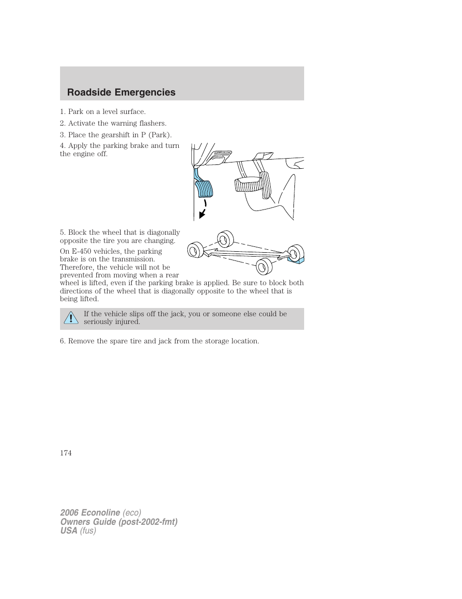 Roadside emergencies | FORD 2006 E-450 v.3 User Manual | Page 174 / 256