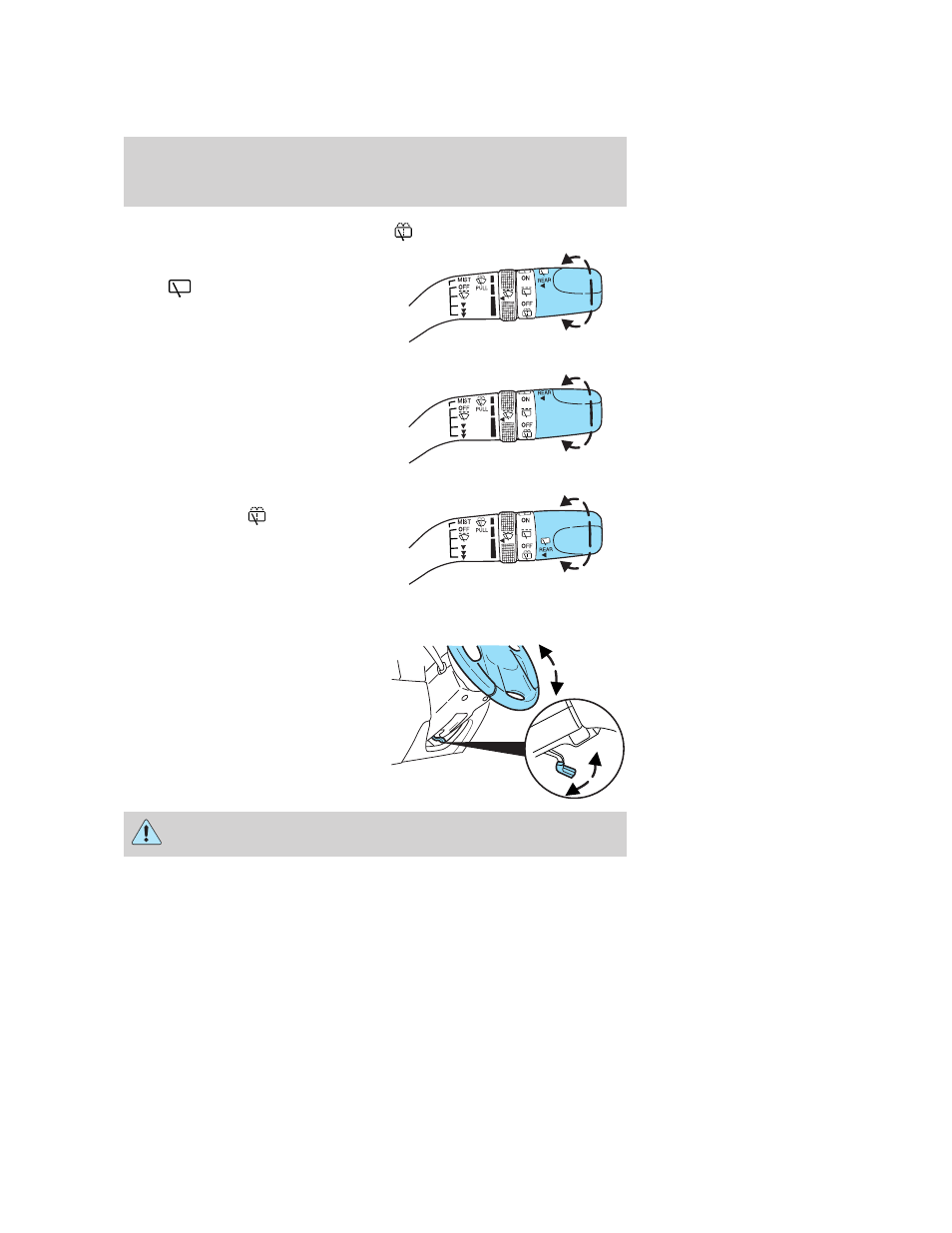 Rear window wiper/washer controls, Tilt steering wheel, Steering wheel adjustment | Driver controls | FORD 2006 Escape v.3 User Manual | Page 53 / 296