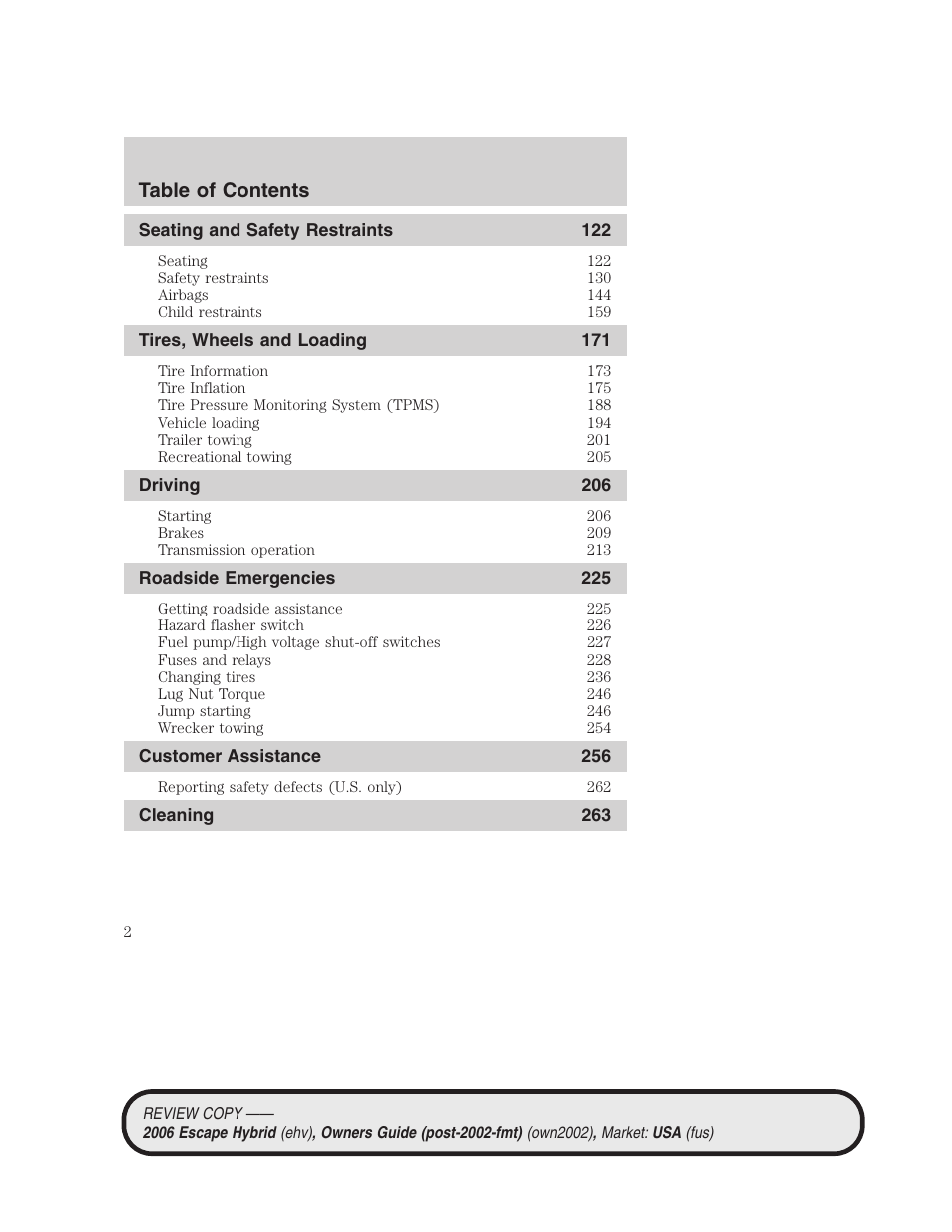 FORD 2006 Escape Hybrid v.2 User Manual | Page 2 / 340