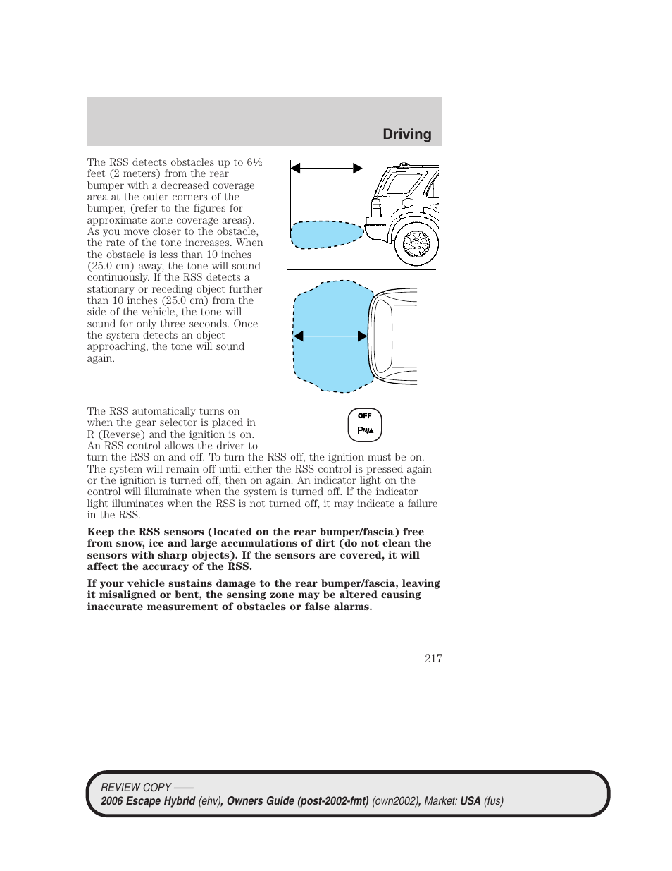 Driving | FORD 2006 Escape Hybrid v.2 User Manual | Page 217 / 340