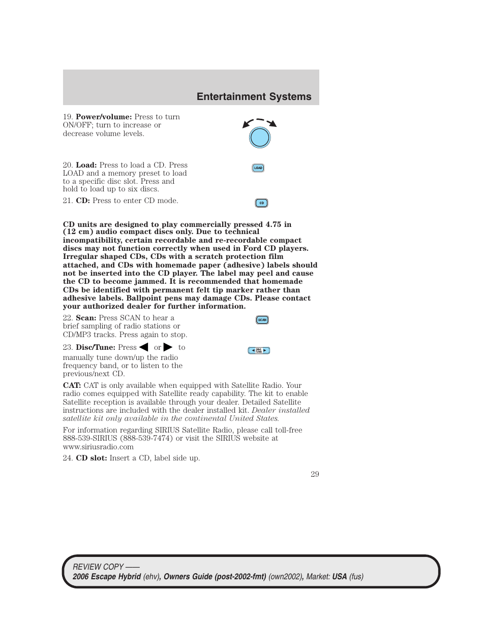 Entertainment systems | FORD 2006 Escape Hybrid v.2 User Manual | Page 29 / 340