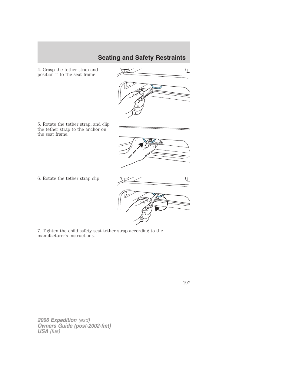 Seating and safety restraints | FORD 2006 Expedition v.1 User Manual | Page 197 / 360