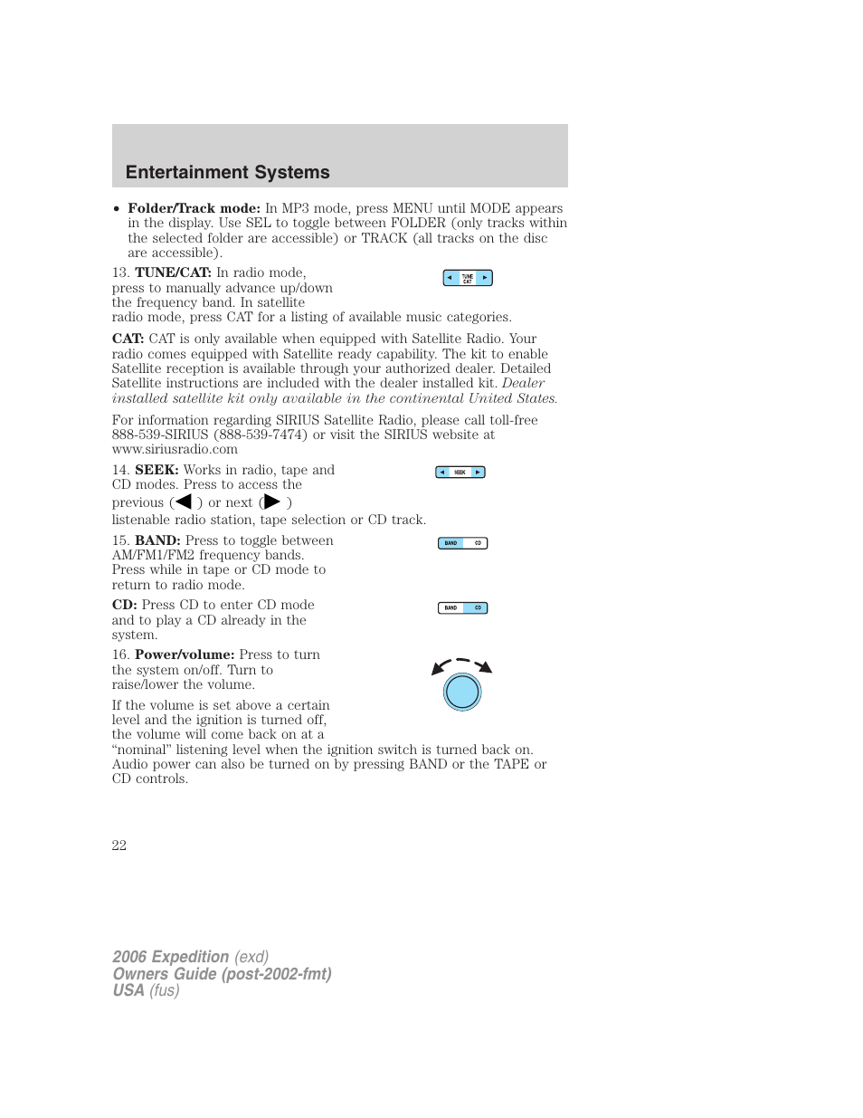 Entertainment systems | FORD 2006 Expedition v.1 User Manual | Page 22 / 360