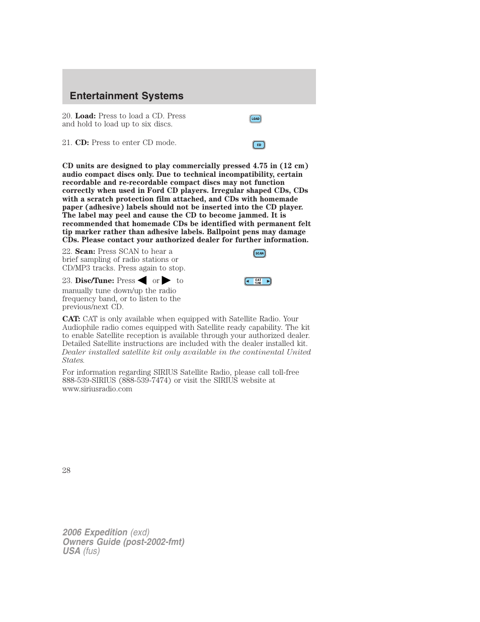 Entertainment systems | FORD 2006 Expedition v.1 User Manual | Page 28 / 360