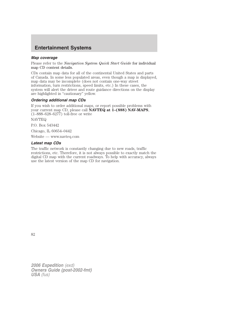 Entertainment systems | FORD 2006 Expedition v.1 User Manual | Page 82 / 360