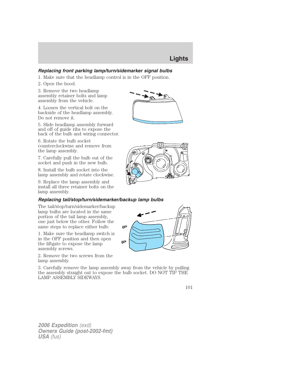 Lights | FORD 2006 Expedition v.2 User Manual | Page 101 / 368