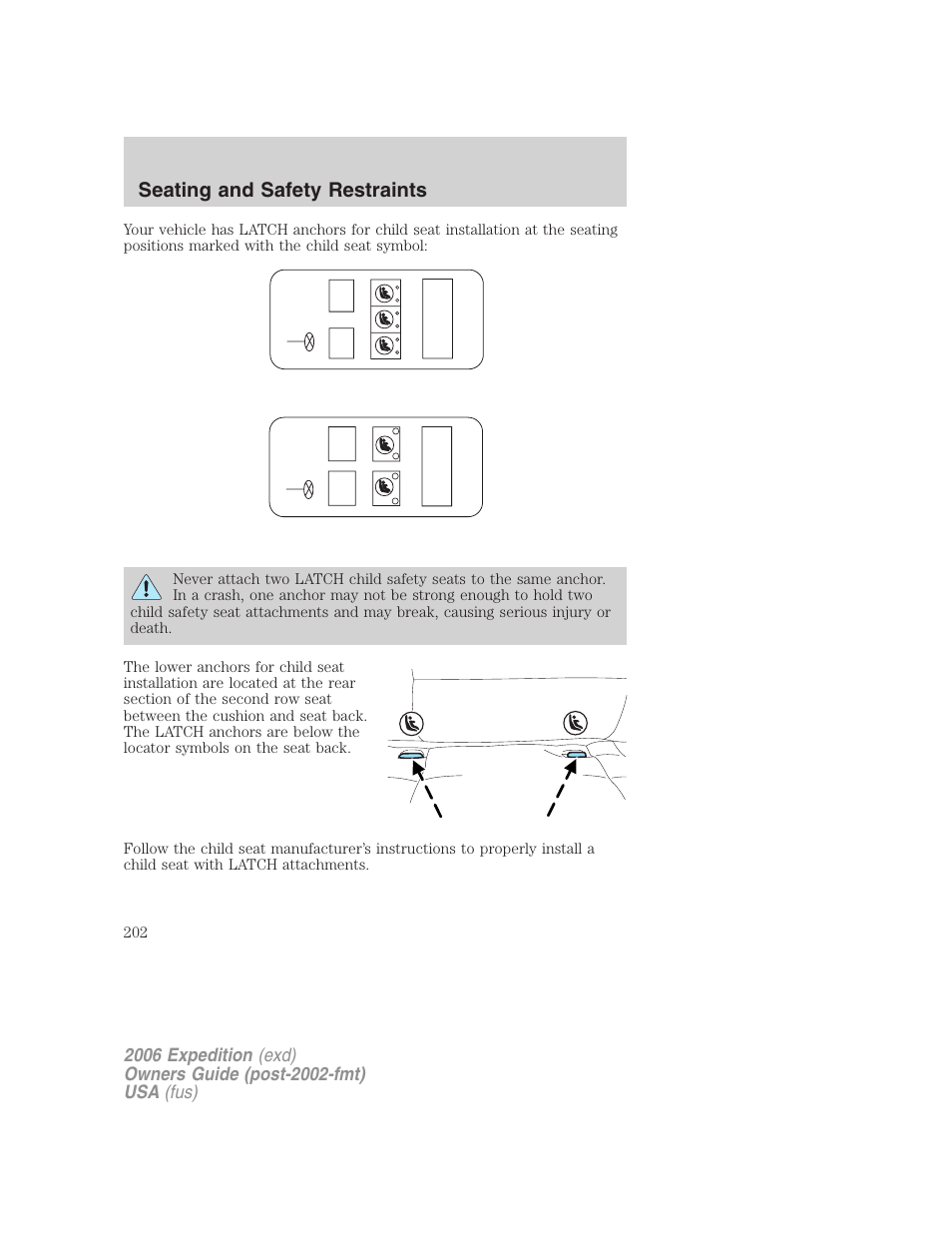 Seating and safety restraints | FORD 2006 Expedition v.2 User Manual | Page 202 / 368