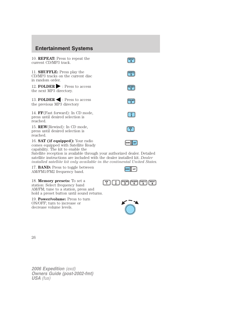 Entertainment systems | FORD 2006 Expedition v.2 User Manual | Page 26 / 368