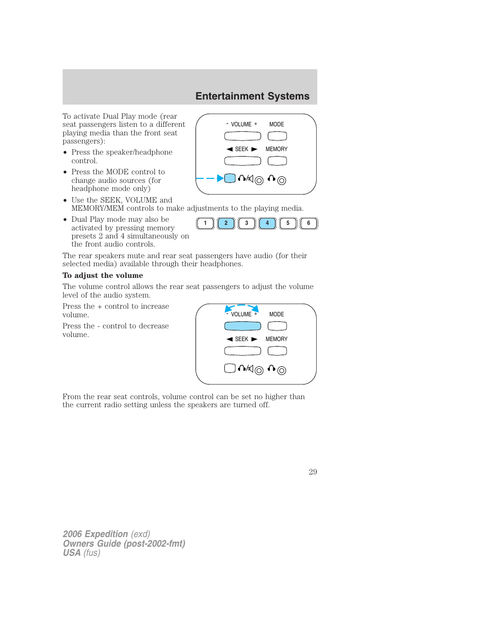 Entertainment systems | FORD 2006 Expedition v.2 User Manual | Page 29 / 368