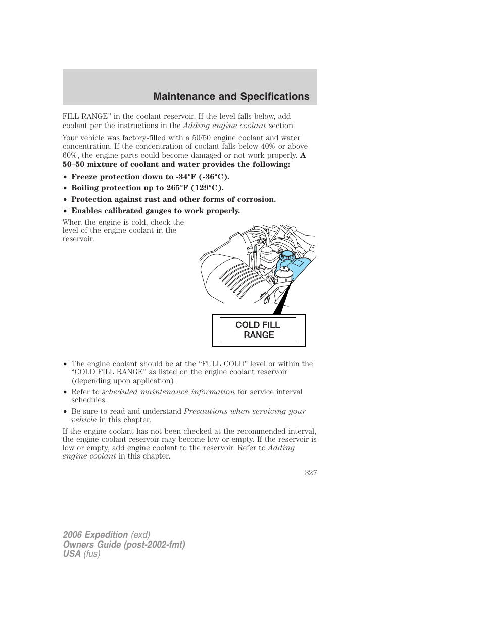 Maintenance and specifications | FORD 2006 Expedition v.2 User Manual | Page 327 / 368