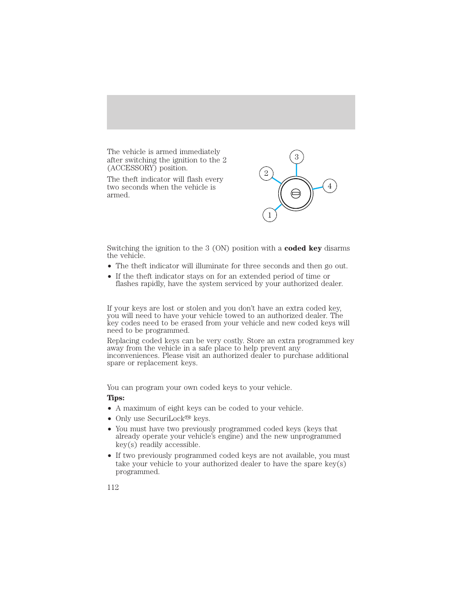 Locks and security | FORD 2006 Explorer v.1 User Manual | Page 112 / 328