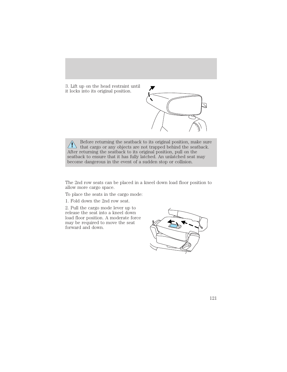 Seating and safety restraints | FORD 2006 Explorer v.1 User Manual | Page 121 / 328