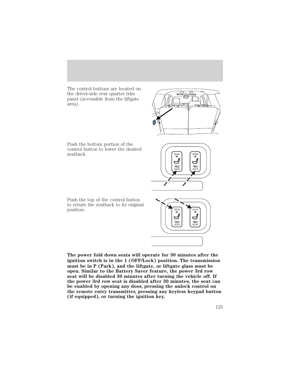 Seating and safety restraints | FORD 2006 Explorer v.1 User Manual | Page 125 / 328