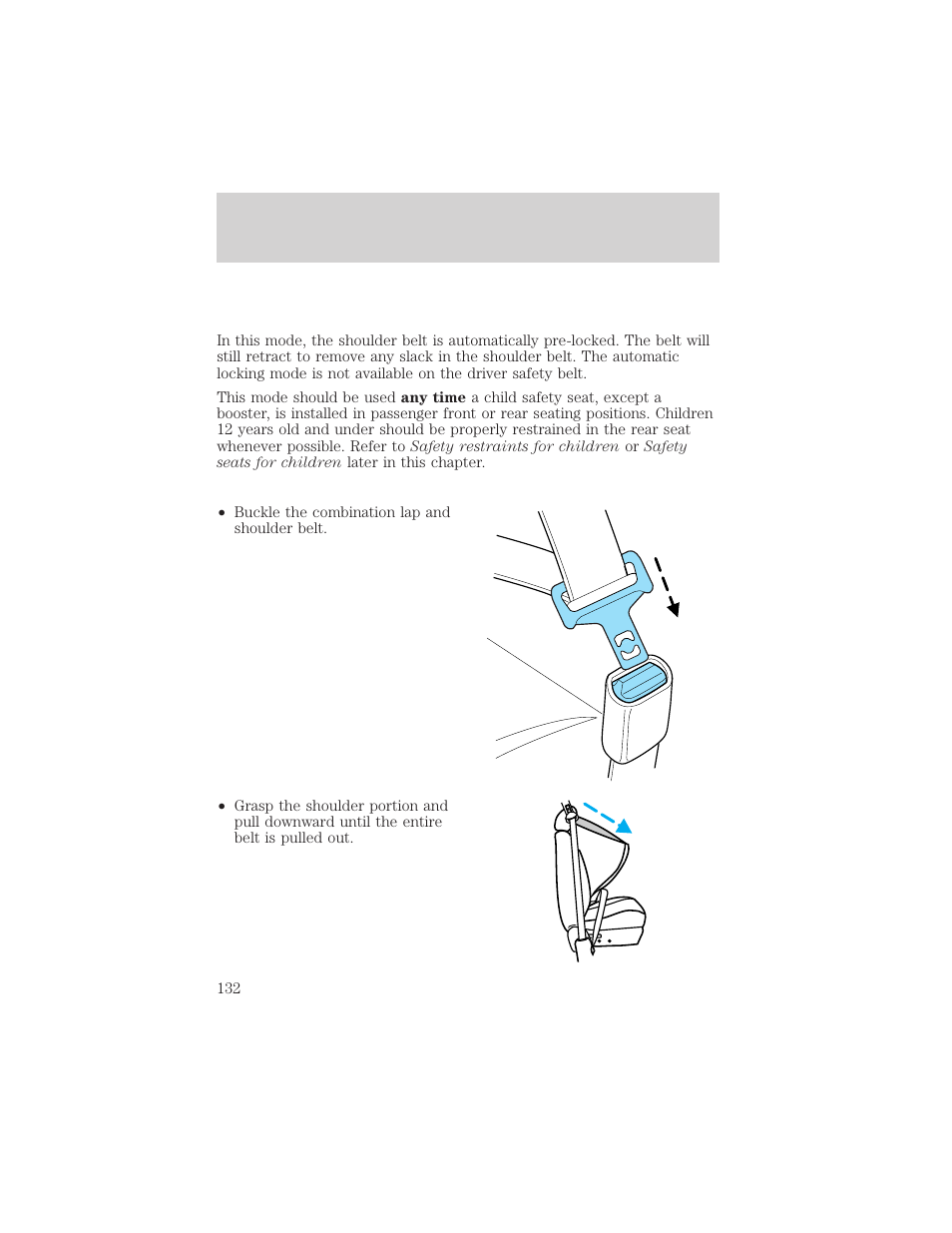 Seating and safety restraints | FORD 2006 Explorer v.1 User Manual | Page 132 / 328
