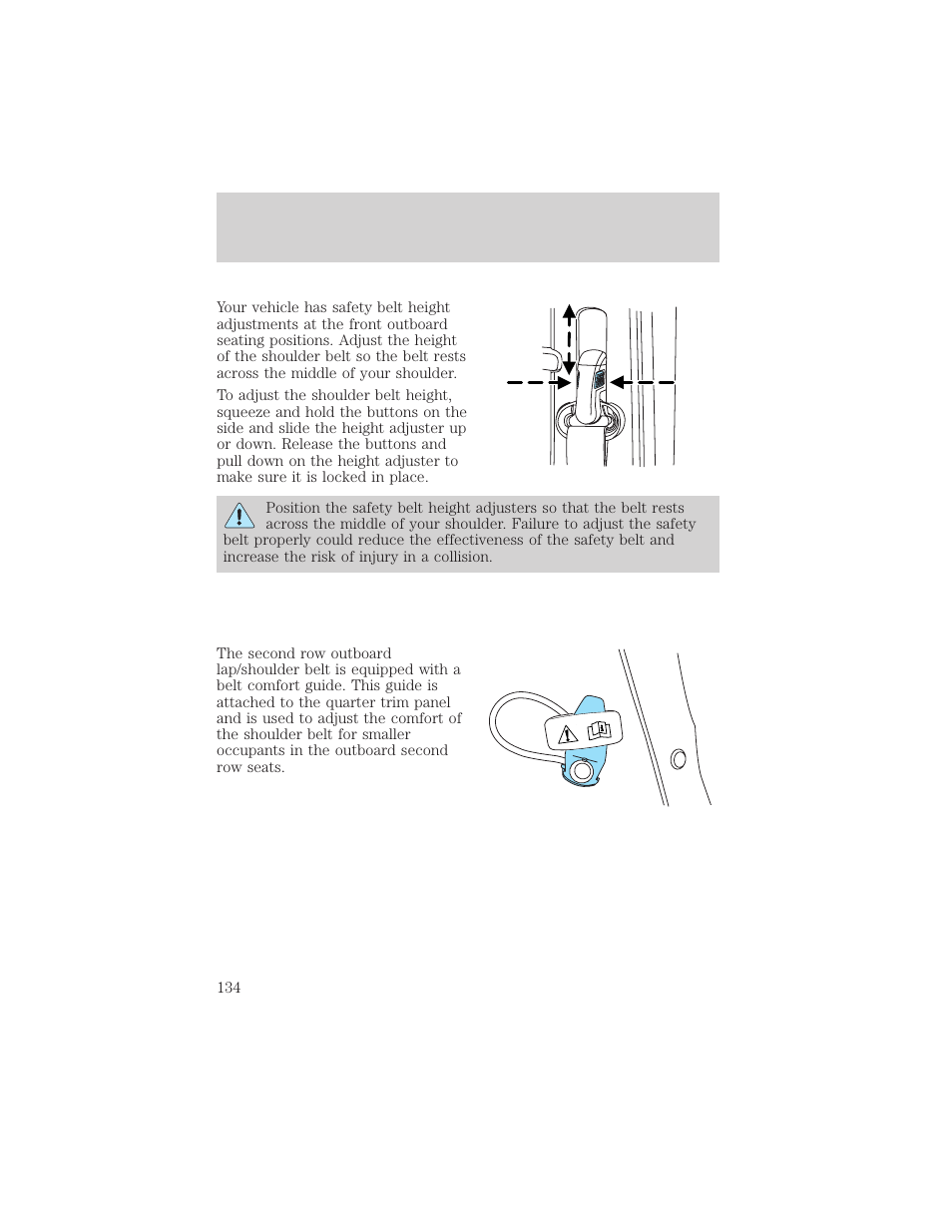 Seating and safety restraints | FORD 2006 Explorer v.1 User Manual | Page 134 / 328