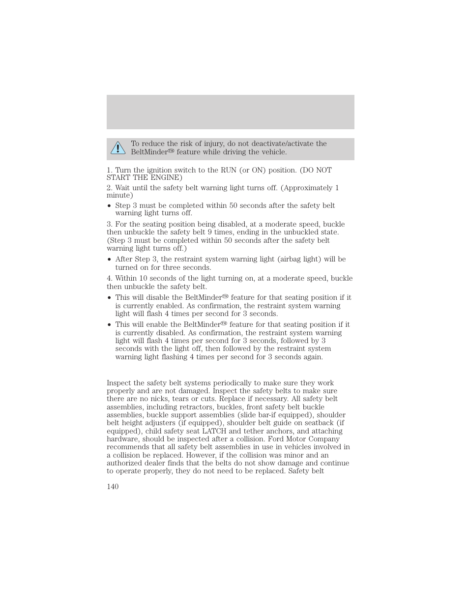 Seating and safety restraints | FORD 2006 Explorer v.1 User Manual | Page 140 / 328
