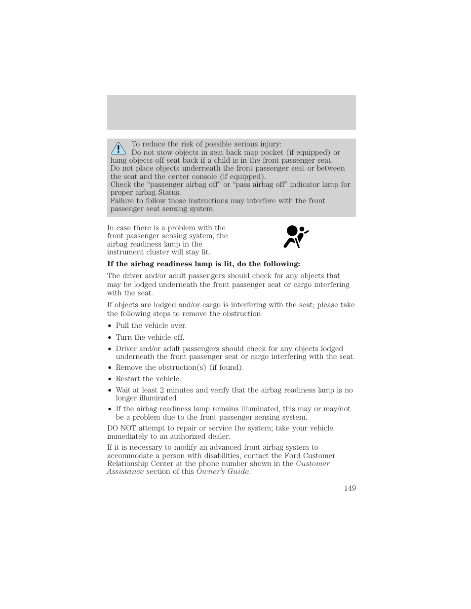 Seating and safety restraints | FORD 2006 Explorer v.1 User Manual | Page 149 / 328