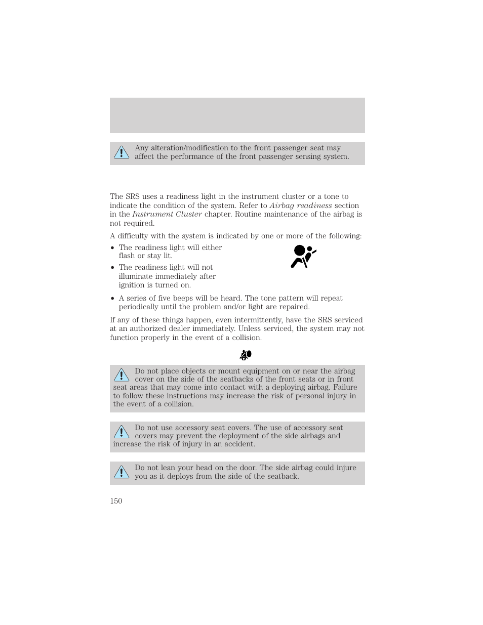 Seating and safety restraints | FORD 2006 Explorer v.1 User Manual | Page 150 / 328