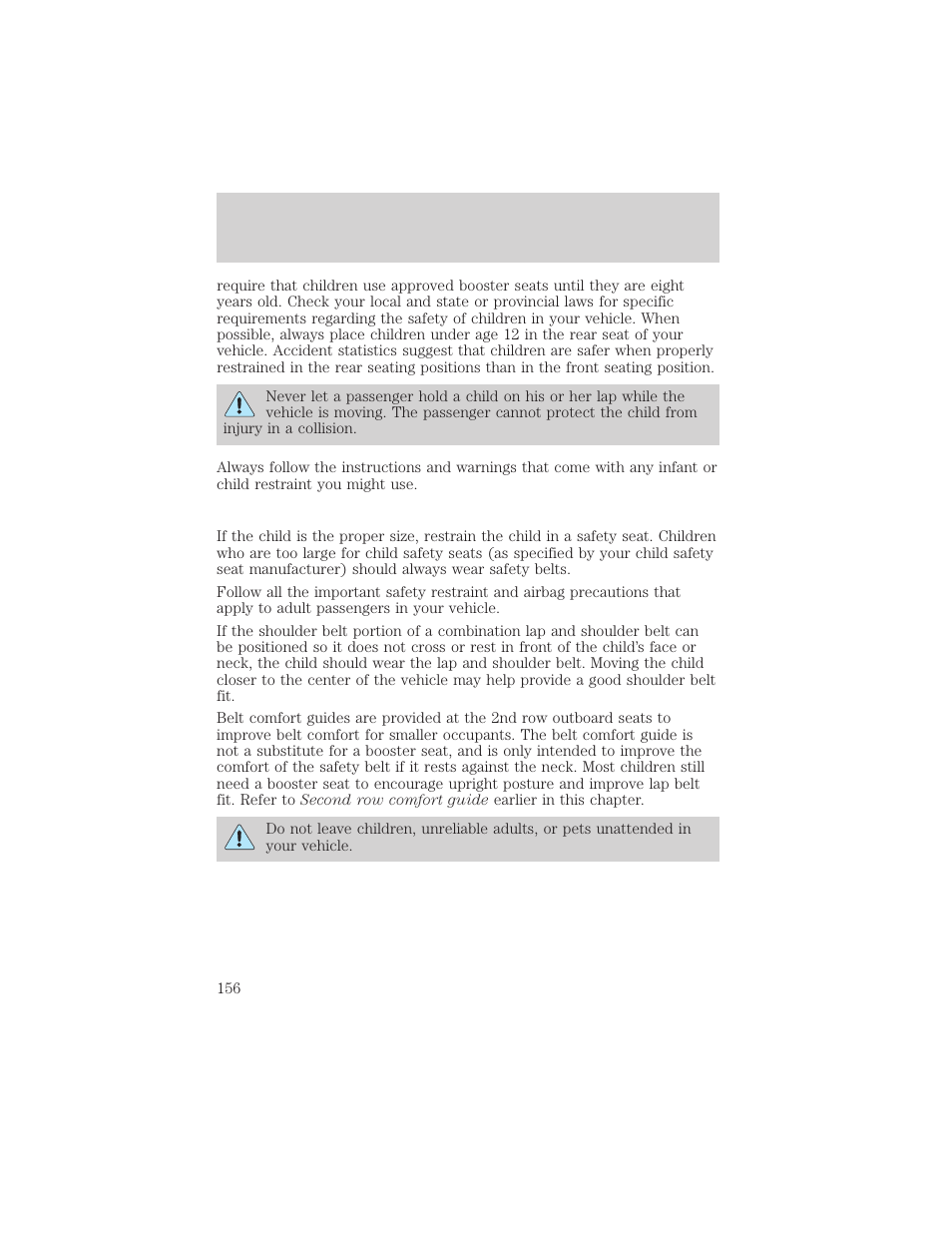 Seating and safety restraints | FORD 2006 Explorer v.1 User Manual | Page 156 / 328