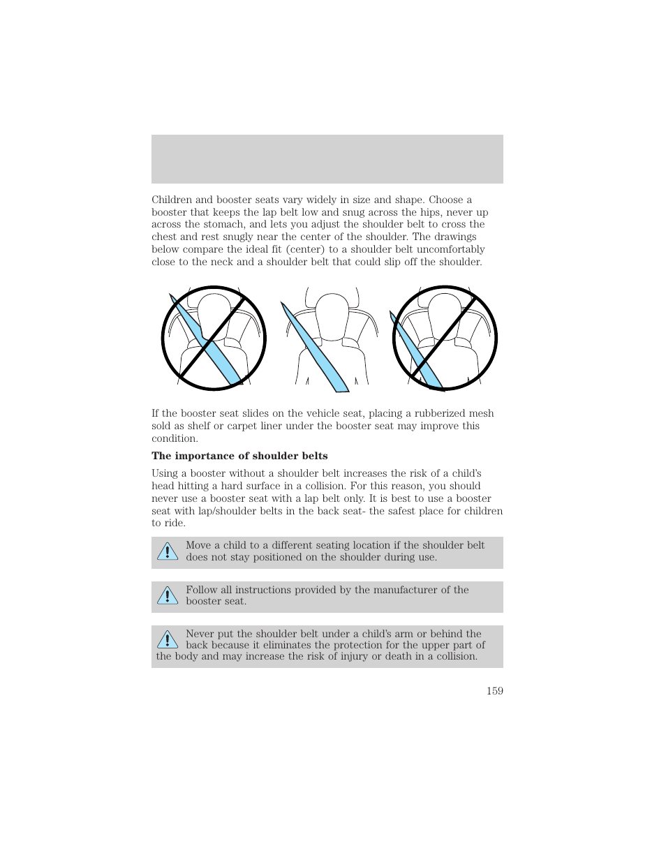Seating and safety restraints | FORD 2006 Explorer v.1 User Manual | Page 159 / 328
