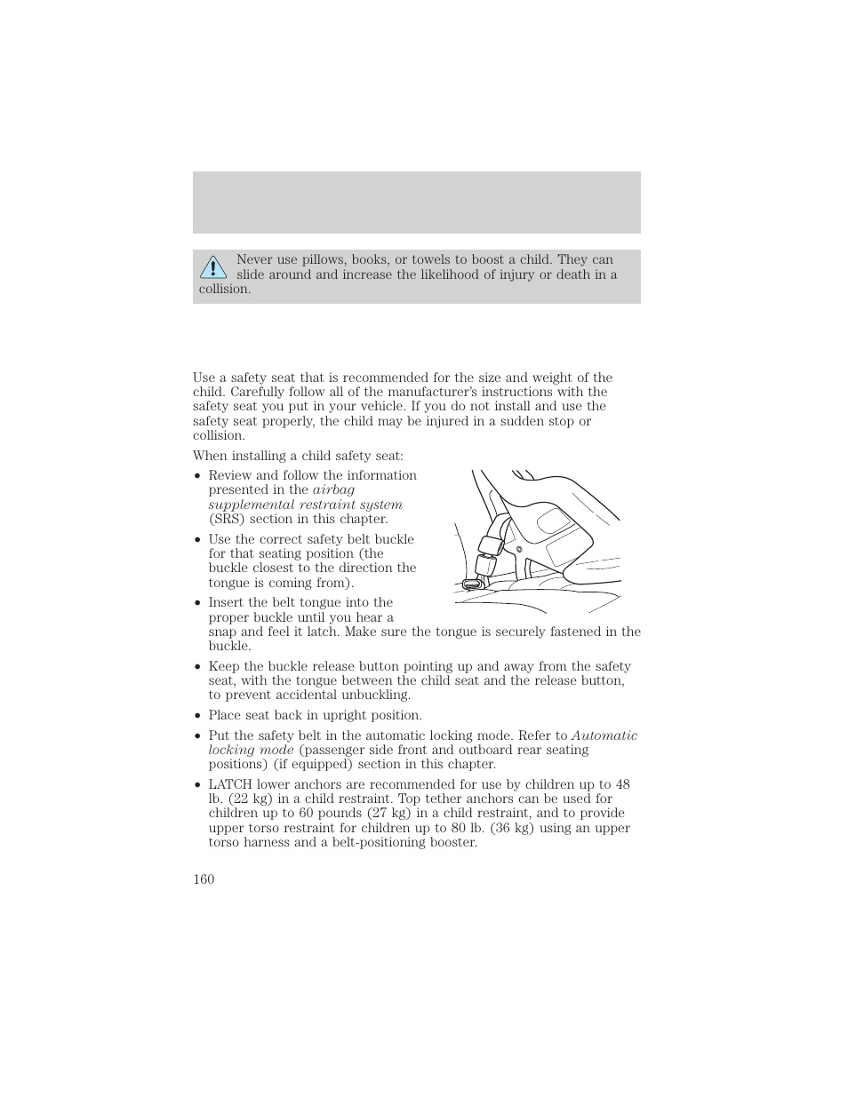 Seating and safety restraints | FORD 2006 Explorer v.1 User Manual | Page 160 / 328