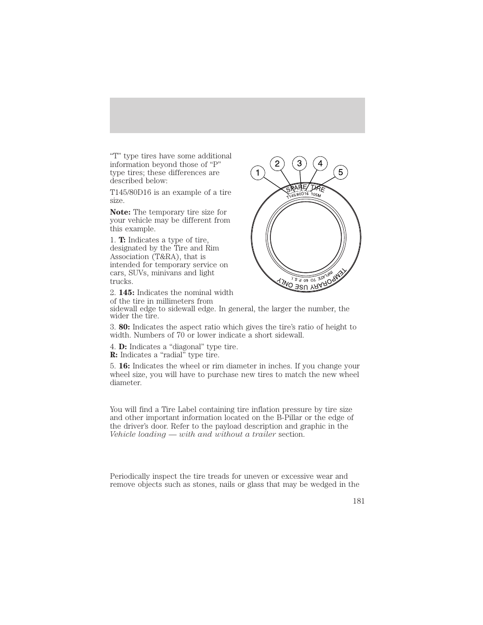 Tires, wheels and loading | FORD 2006 Explorer v.1 User Manual | Page 181 / 328