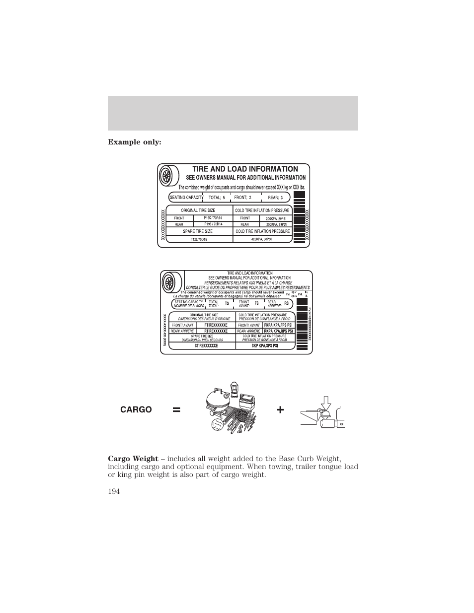 Tires, wheels and loading | FORD 2006 Explorer v.1 User Manual | Page 194 / 328