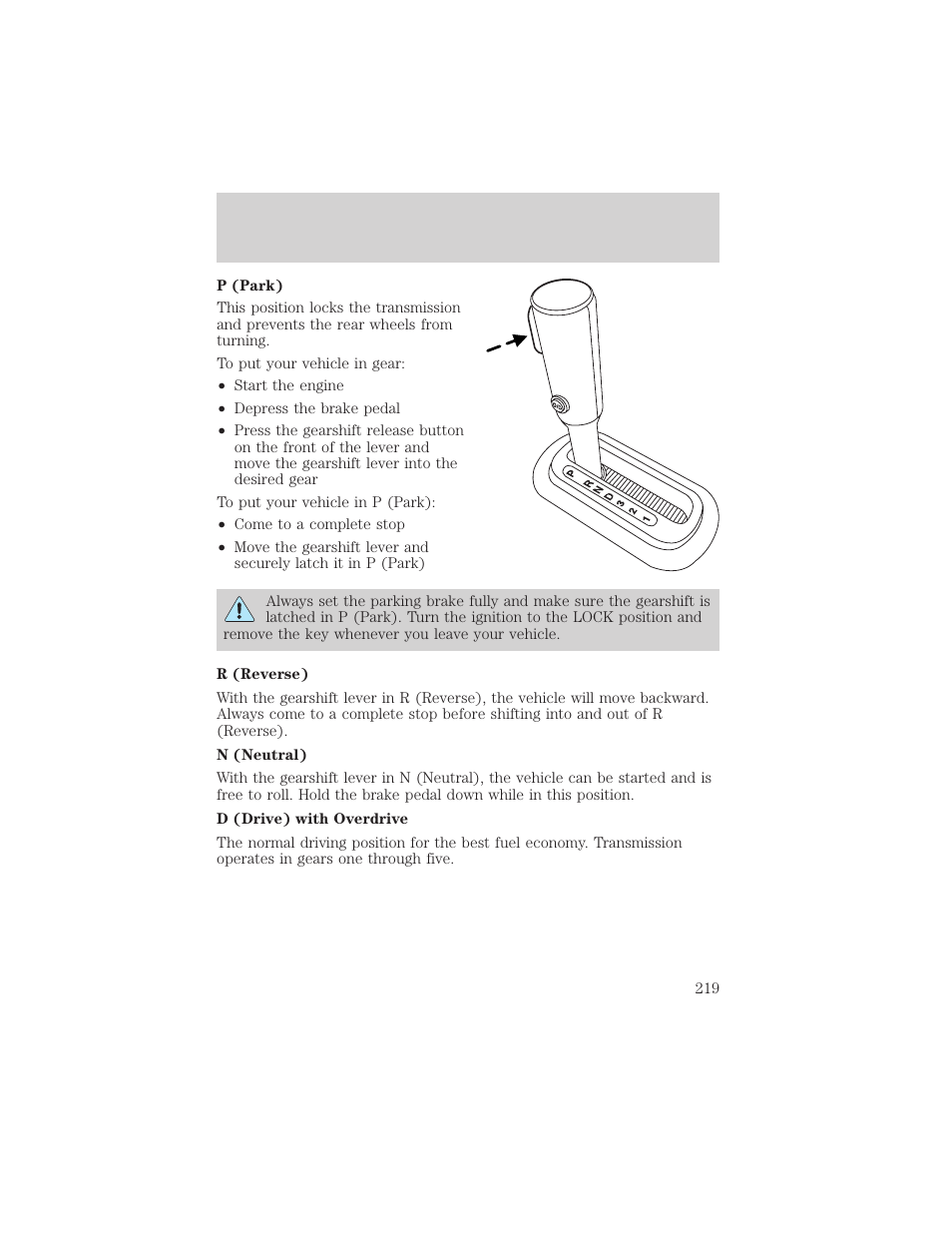 Driving | FORD 2006 Explorer v.1 User Manual | Page 219 / 328